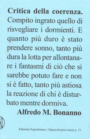 Contro La Coerenza Edizioni Anarchismo